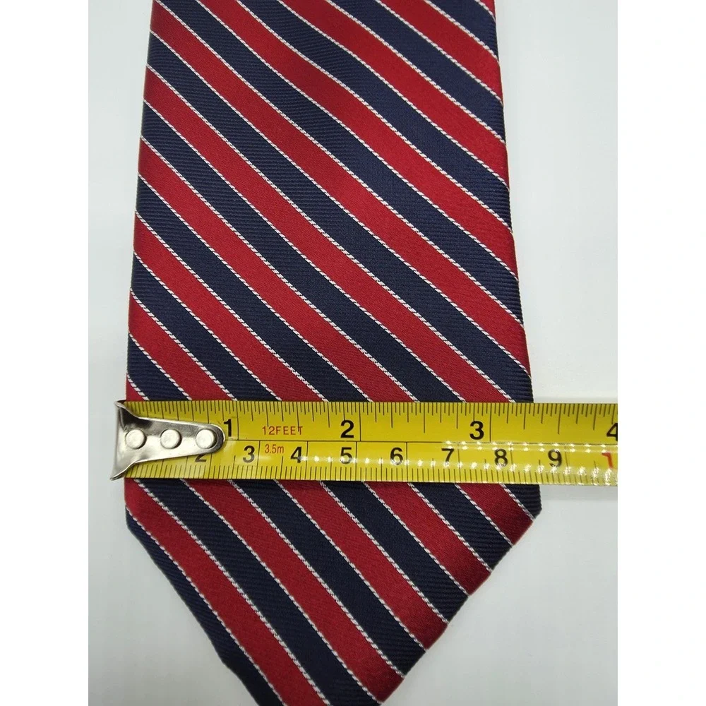 Nautica Tie Mens Red White Blue Silk Striped Necktie 59